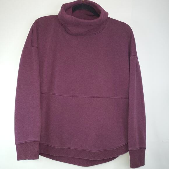 Athleta Sweatshirt Womens Small Purple Cozy Karma Funnel Neck Pullover Casual - Picture 1 of 11